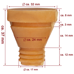 Škubací prsty BRM 32 mm krátké pro škubačku drůbeže Beeketal BRM 1800, 2250 1 ks