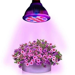 LED grow diamond žárovka E27 fullspektrum 12x3 W (36W, ekvivalent 200W) 9x red + 3x blue pro růst rostlin