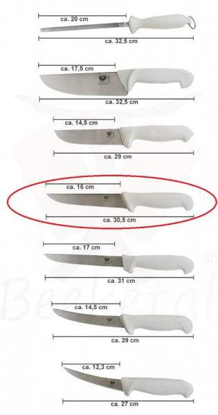 neměcký špikovací nůž BEEKETAL, rovná tuhá čepel 16 cm