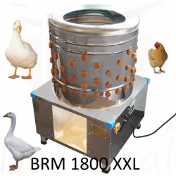 Elektrická bubnová škubačka na drůbež BEEKETAL BRM 1800 XXL 157 prstů - na kuřata, kachny a husy do 8 kg